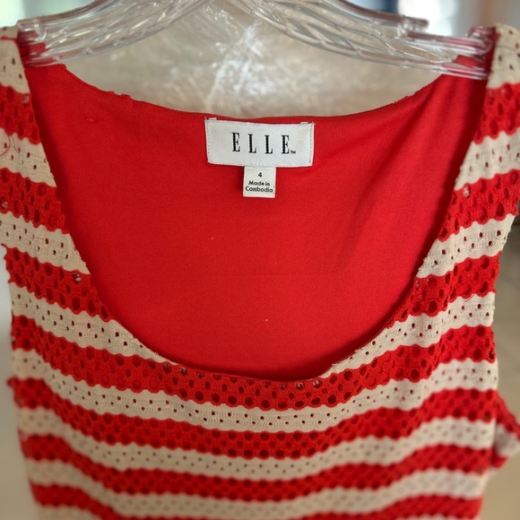 Elle Red and White Pleated Midi Sundress - Picture 2 of 3